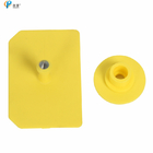 Una pieza material amarilla de encargo de Tpu de la etiqueta de oído de la vaca de 46*58m m para el ganado
